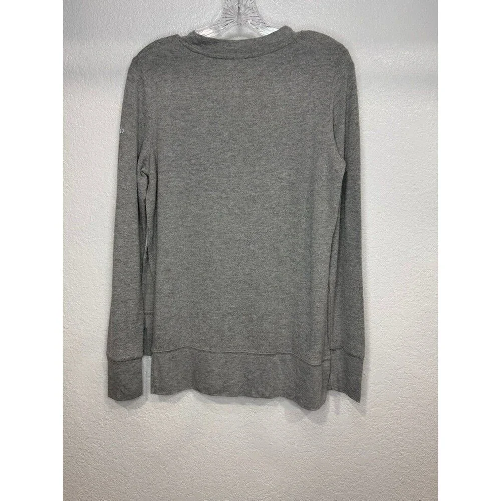 Alo Women's Small Long Sleeve Yoga Shirt Heather Grey 475